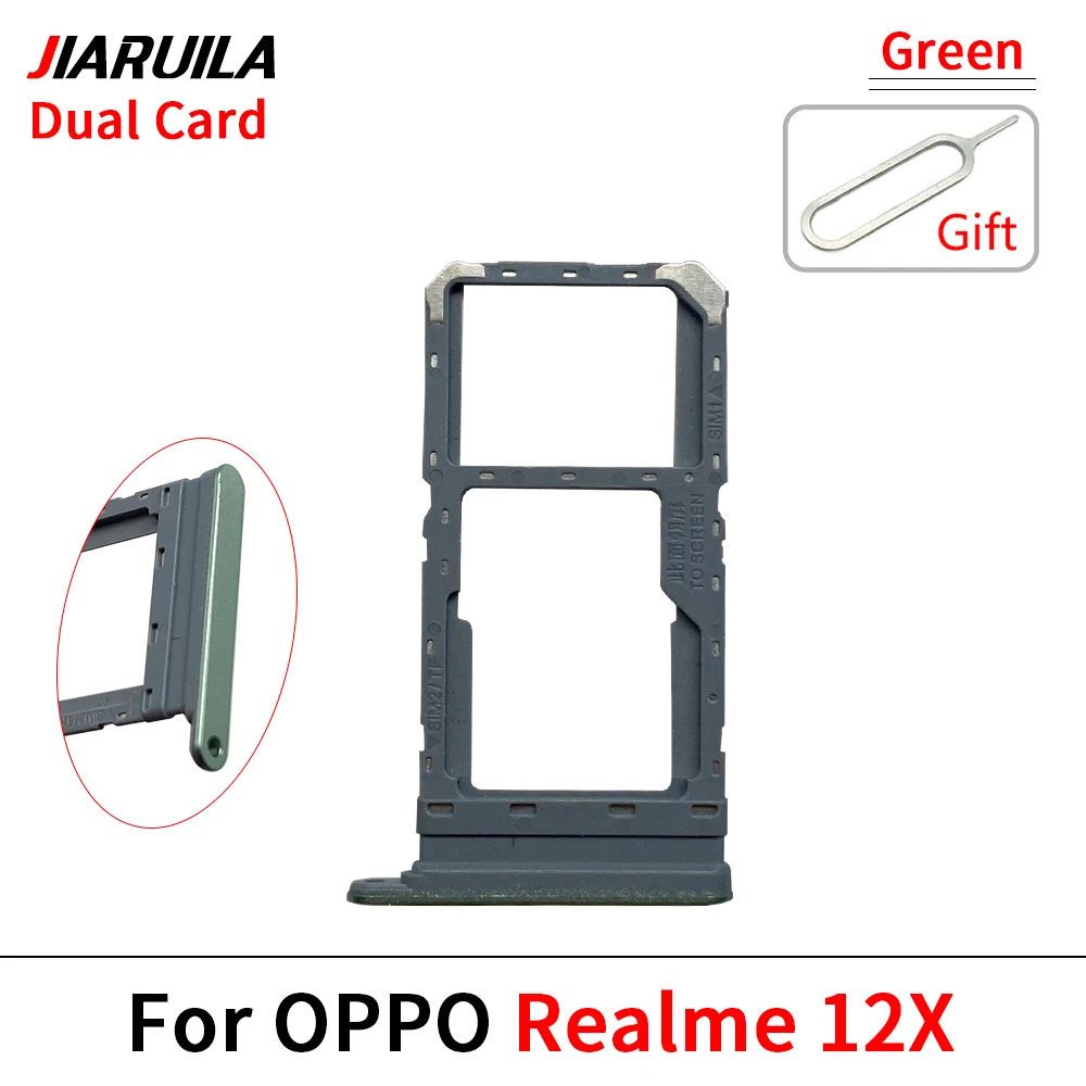 50Pcs, Realme 12X C25 C33용 Sim 카드 트레이 Sim 카드 서랍 칩 슬롯 홀더 전화 액세서리
