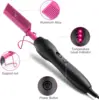 Electric Pink Hot Comb Professional Fast Heating Styling Comb Hair Straightener Portable Anti-Scald Straightening Press Comb 3
