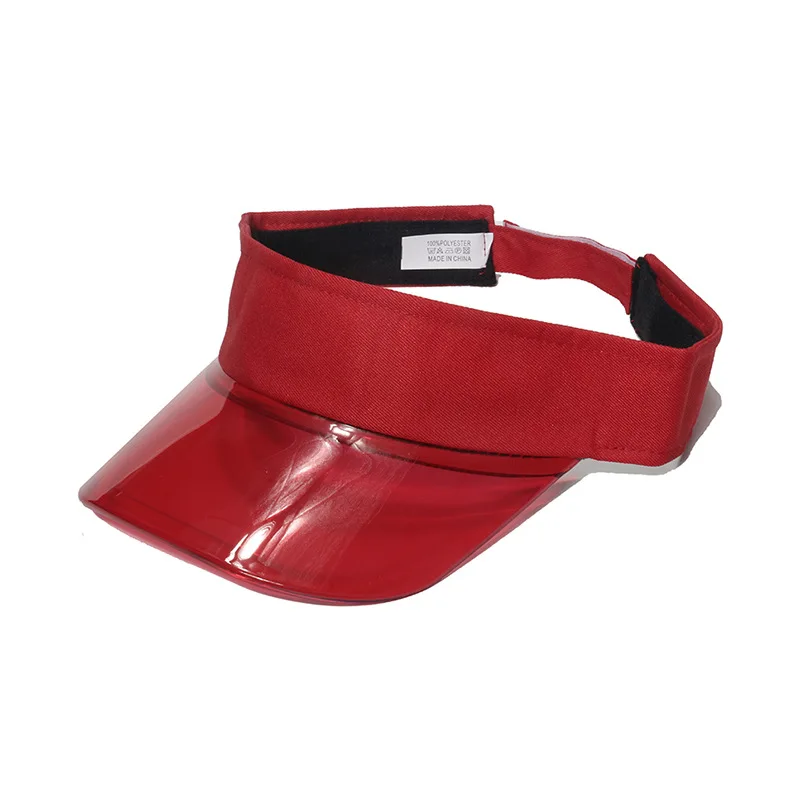 Men Women Transparent Eaves PVC Sun Hat Outdoor UV Protection Beach Topless Sun Visor Caps