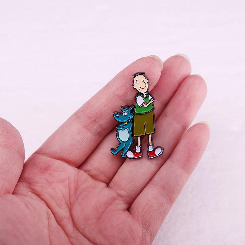 Pin esmaltado de Porkchop, insignia de dibujos animados de los 90