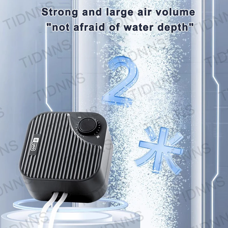 Aquarium Air Pump Silent Aquarium Air Pump Fish Tank Mini Compressor Single Double Outlet with Check Valve Tube Aquatic Accessories 220V