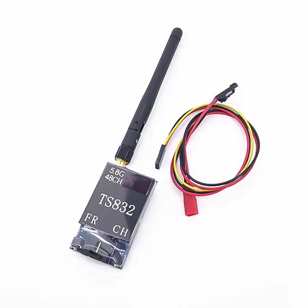 Détail des canaux et de l'affichage LED de l'émetteur FPV 5.8G 48CH 600mW.