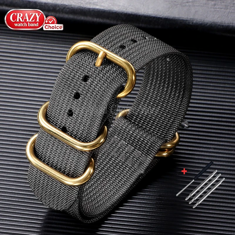 Durable Nylon Canvas Watch Strap with Universal Sport Design and Multiple Buckle Options
