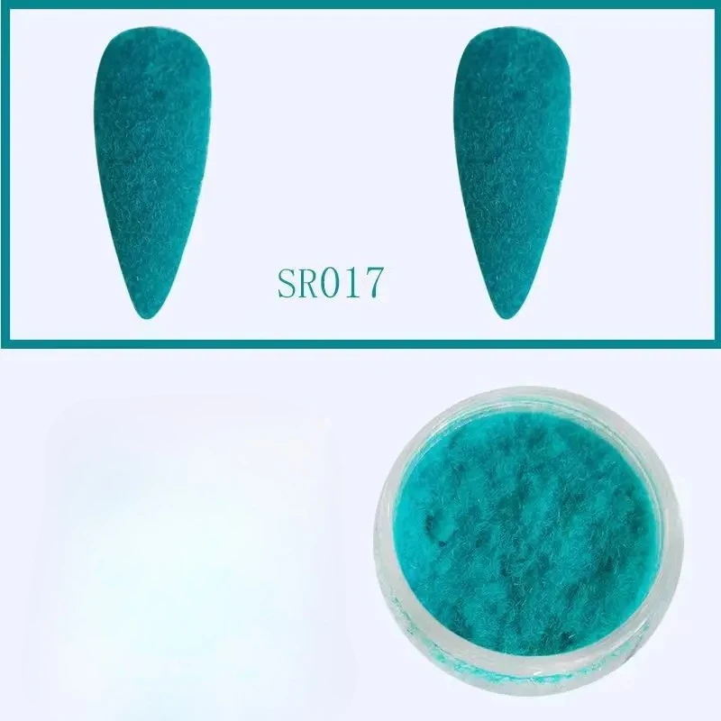 Winter Nail Velvet Powder - Fluffy Glitter Dust for DIY Nail Art (22 Colors, 10g)