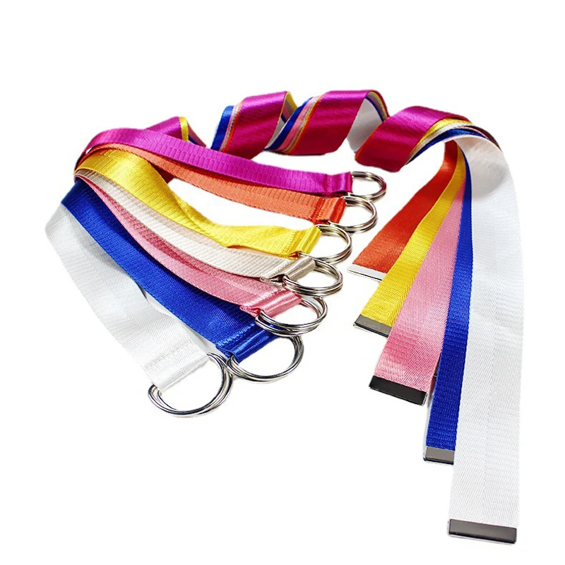 

Unisex Casual Canvas Belt Women Men Solid Color Waist Strap Hip Hop Punk Style Metal Double-D-Ring Buckle Jeans Pants Waistband