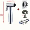 1 Set 304 Stainless Steel Wire Drawing Non-Punching Booster Toilet Spray Gun - Female Washing Device with Small Flower Sprinkler 3