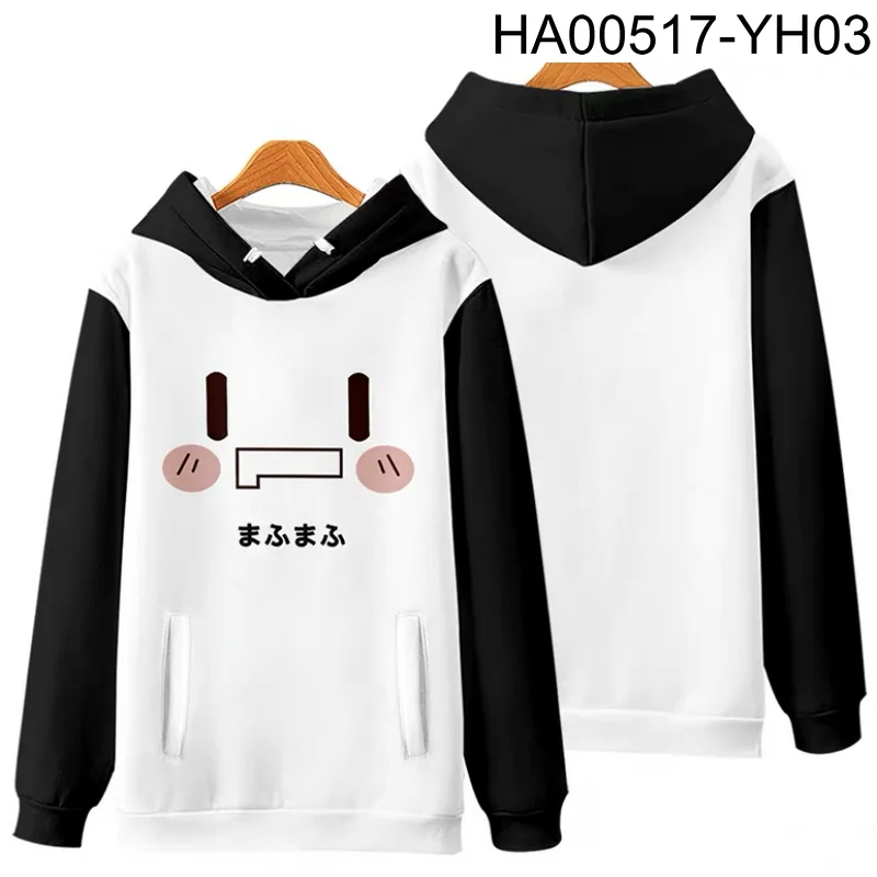 

Nico Mafu Mafu Face 3D Print Men Women Hoodies Harajuku Hoodies Mafumafu Sweatshirt anime clothes Black White Splicing Pullover