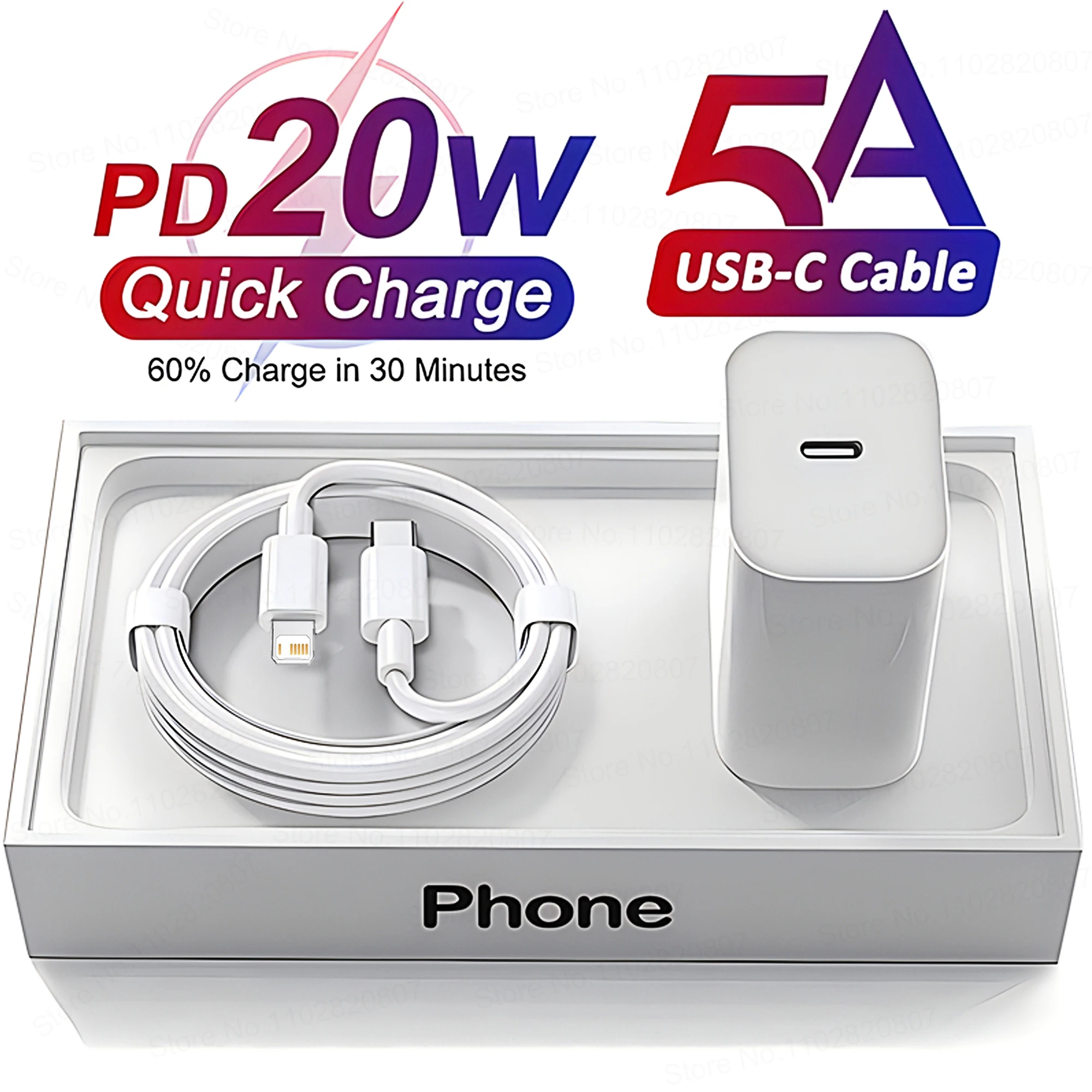 애플 아이폰용 USB C 케이블, PD 20W 충전기, 아이폰 12, 13, 14, 11 프로 맥스 플러스, 미니 고속 충전, C타입 케이블, 2M 휴대폰 액세서리