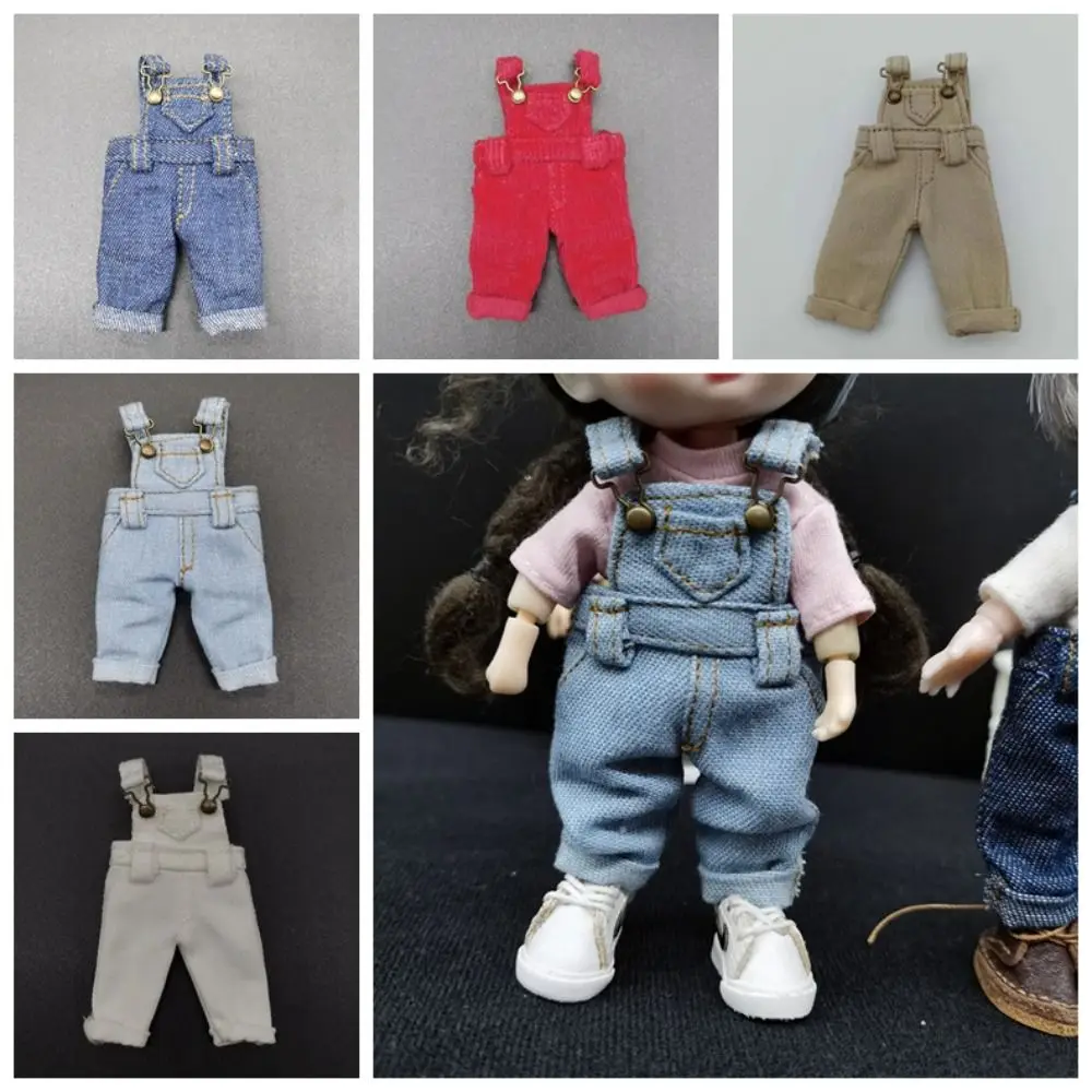Fashion Trousers Doll Denim Pants Playing House Casual Wears Obitsu11 Overalls Dress Up Outfit Doll Clothes 1/12Bjd Doll