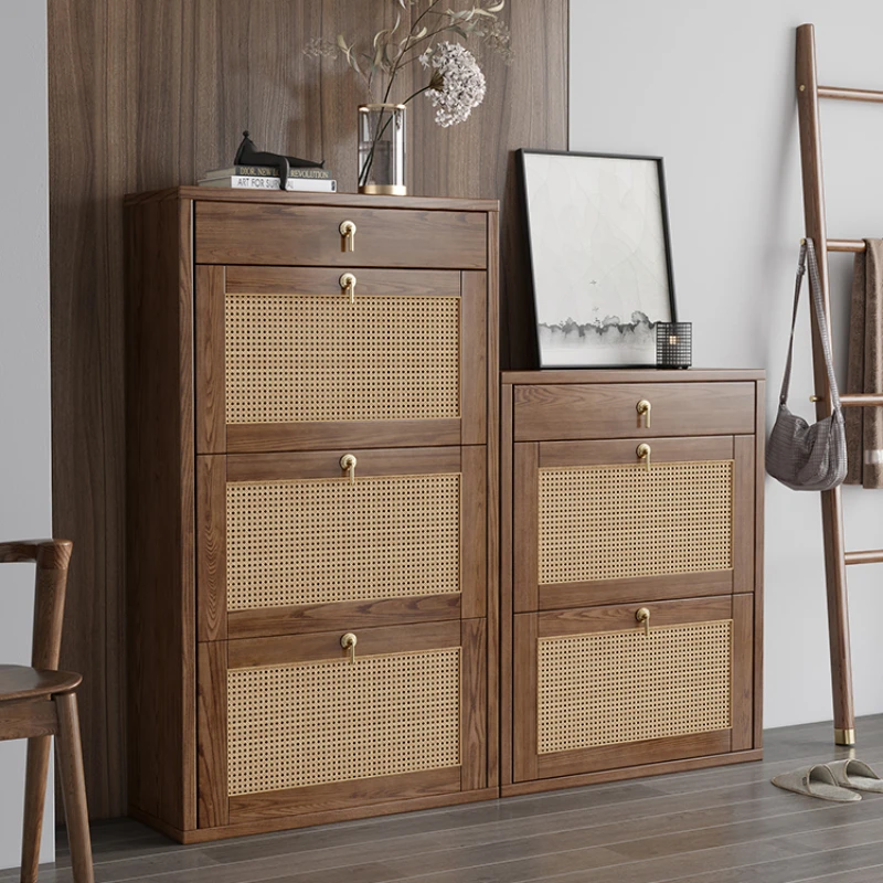 

Doorway Shoe Cabinet Nordic Solid Wood Simplicity Entrance Cabinet Modern Household Ash Storage Cabinet