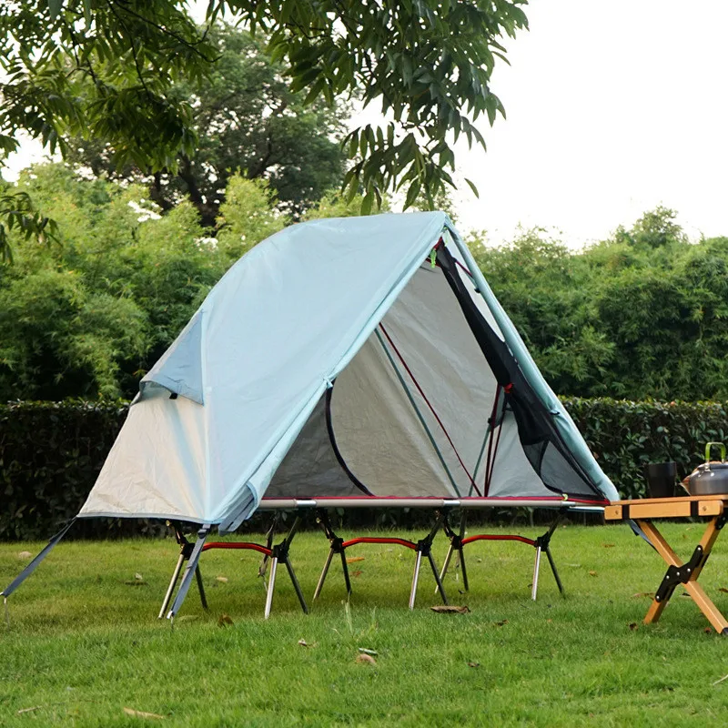 Outdoor Camping Off-the-ground Tent Single-person Easy-to-storage Portable Aluminum Alloy Anti-mosquito Rain-proof Fishing Tent