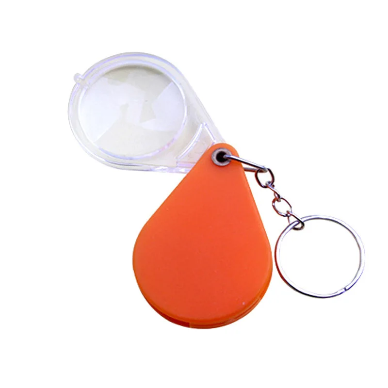 Foldable Keychain Pocket Magnifier 10X Colorful Magnifying Glass Portable Mini Magnifier Reading Jewelry Loupe Small Items Lupa
