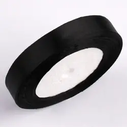 Elegant Silk Satin Ribbon for Events and DIY Crafts - 25 Yards (Black)