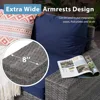 6 Pieces Outdoor Patio Furniture Set, Rattan Patio Sectional Sofa Conversation Set with Coffee Table,PE Wicker L-Shaped Sofa Set 3