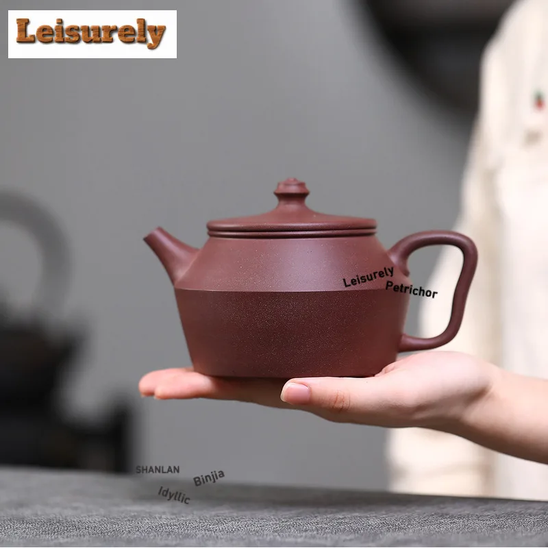 420ml Creative Yixing Purple Clay Teapots Handmade Large Caliber Pot Raw Ore Peach Blossom Mud Kettle With Filter Zisha Tea Set