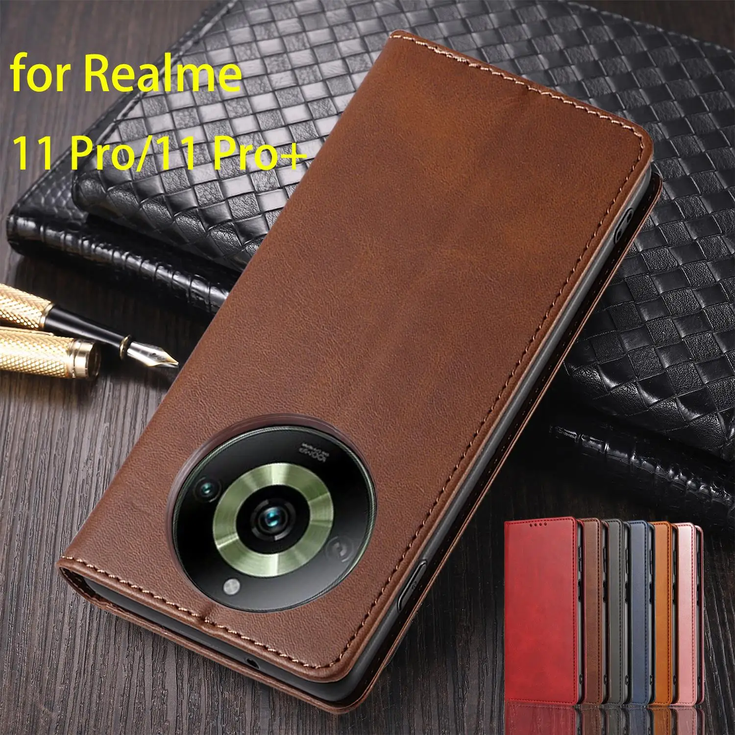 OPPO Realme11 Pro / Realme 11 Pro + 플립 케이스 카드 홀더 홀스터 지갑 케이스 Fundas Coque 용 자..