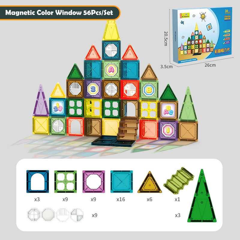 56 Pcs Big and Mini Size Magnetic Building Blocks Accessories ...