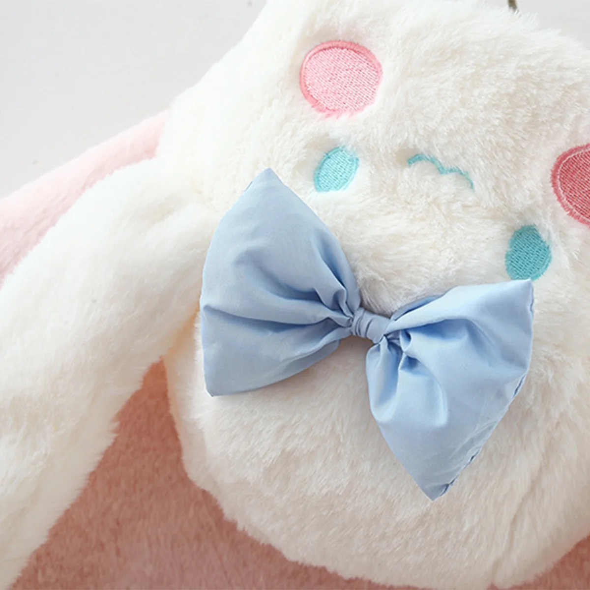 Girls Winter Two Bow Long Ear Woolen Sweater Coat Embroidered Bow