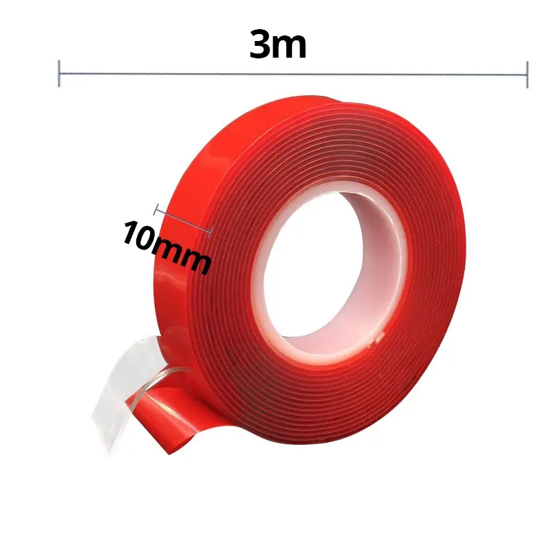 Ultra Thin Transparent Red Film Double-Sided Tape - High-Temperature Resistant, Waterproof, Strong Adhesion, No Marks (2-Pack)