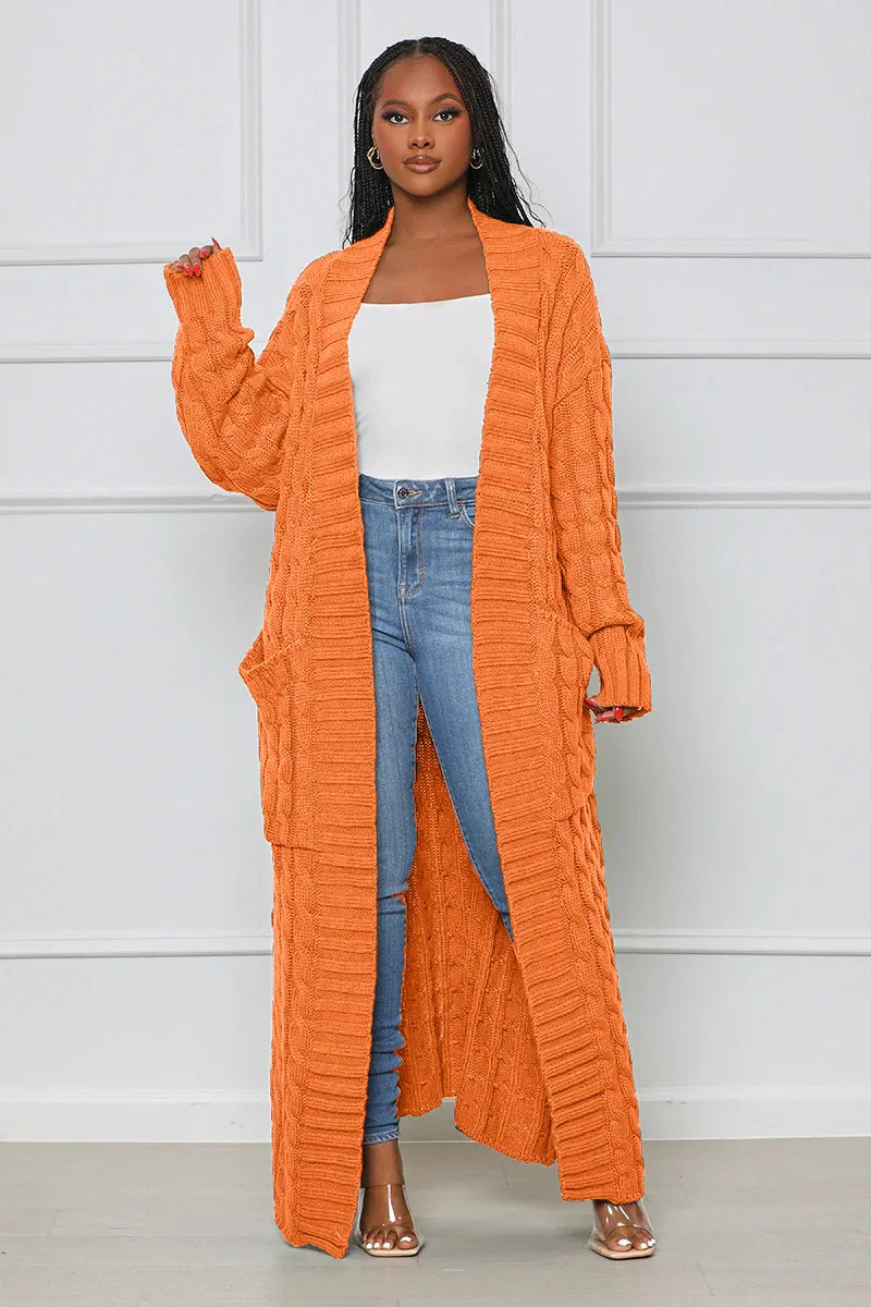 Long Knit Cardigan Sweater Jacket Oversized Coats 2022 Women