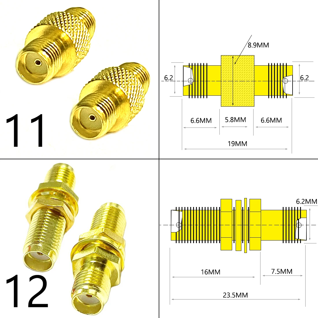 DexMRtiC SMA Male / Female RF Coax Adapter Connector Straight Right Angle T Type Splitter Goldplated NEW Wholesale
