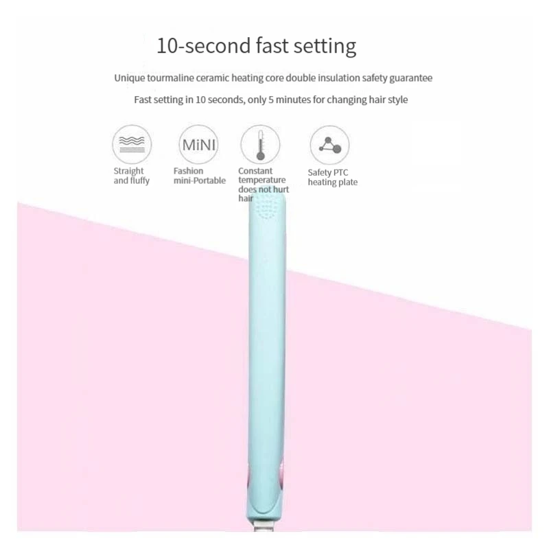Mini Hair Straightener Clipboard Small Power Plug Curling Hair Straight Hair Girls Air Bangs Portable Hair Straightener 6