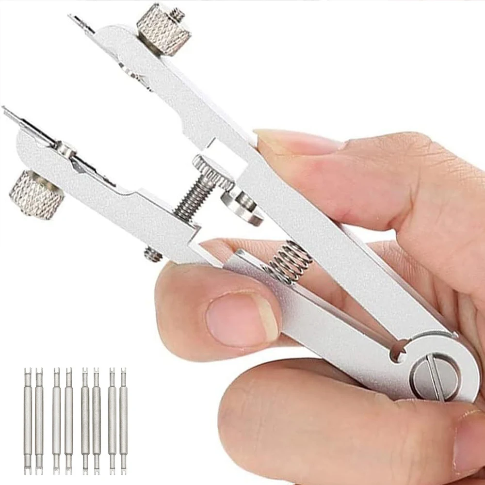 Watch Spring Bar Pliers Tool Set, 6825 Spring Bar Tweezer Tool Band Link Removal Kit Pin Band Repair Pliers Tweezer(Silver