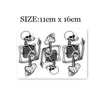 

Waterproof Temporary Tattoo Black And White Skull Design Body Art Fake Tattoo Flash Tattoo Arm Female Male