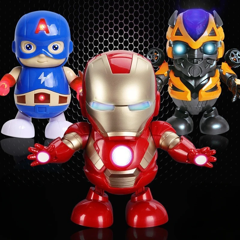 

Мстители, Железный человек, Стив Роджерс, Человек-паук, танцующий робот, детские игрушки, куклы, которые могут петь и танцевать, сопровождают взаимодействующую игру
