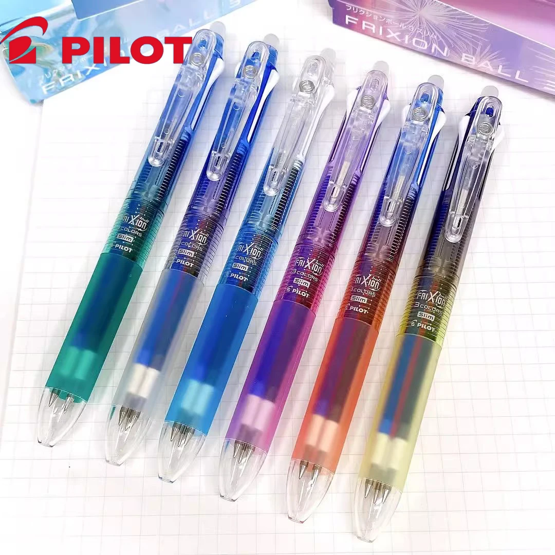 Japan PILOT Frixion Three-color Multi-function Erasable Gel Pen Push-type Limited Module Gradient Erasable Pen School Stationary