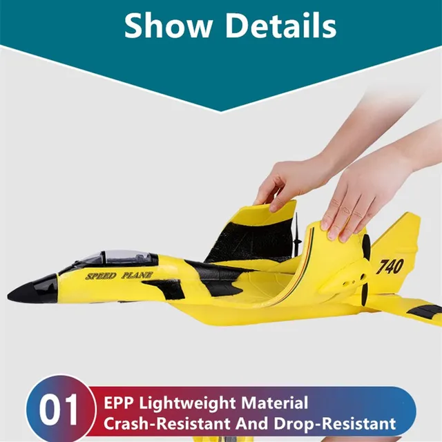 Mig 740 2.4G Remote Control EPP Fixed Wing RC Plane 60cm Large 500M Distance Anti-Collision Silicone Head RC Glider Airplane Toy 3