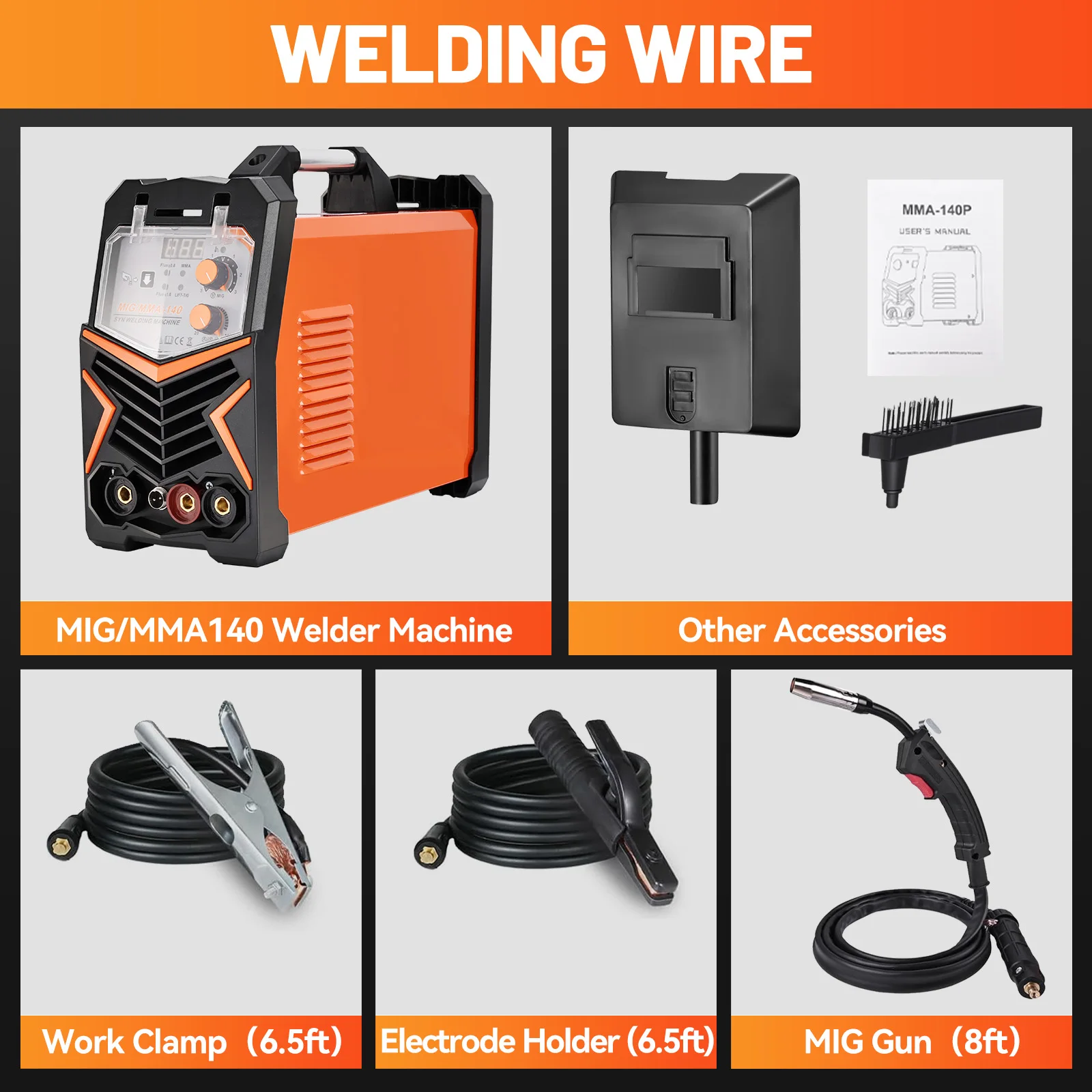 MMA-140 Inverter Arc Electric Welding Machine 220V MMA Welder for DIY Welding Working and Electric Working With Tools Storage Bo