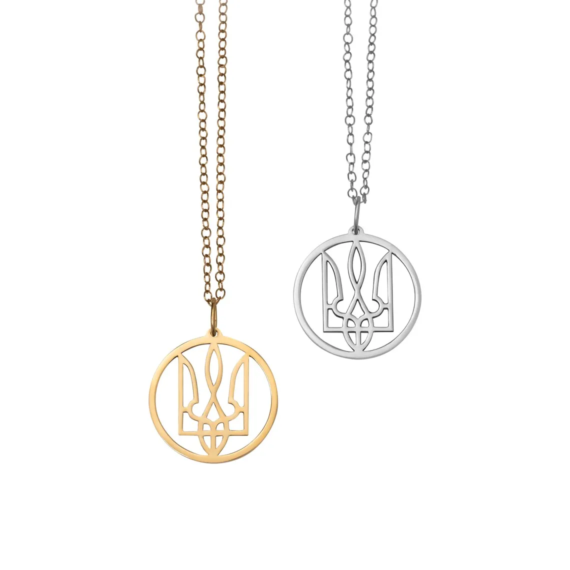 Ukraine National Emblem Anhänger Halskette für Frauen Männer Edelstahl jüdischen Stern von David Hexagramm ukrainischen Schmuck