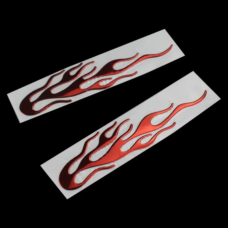 2PCS Car Motorcycle 3D Flame Fire Reflective Sticker Vinyl Decal Cruiser Chopper ATV Dual Sport bike Bobber