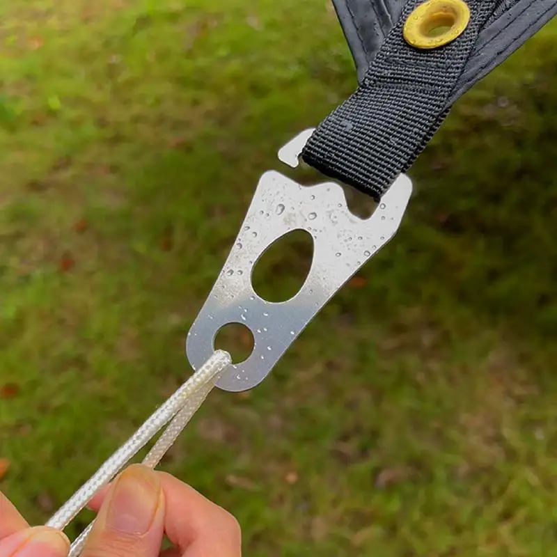 Camping Tent Fasteners Cord Tightener Tent Wind Rope Buckle Tie Down Rope Carabiner Clip Fastener CampTent Guyline Buckle Fastener Tensioner
