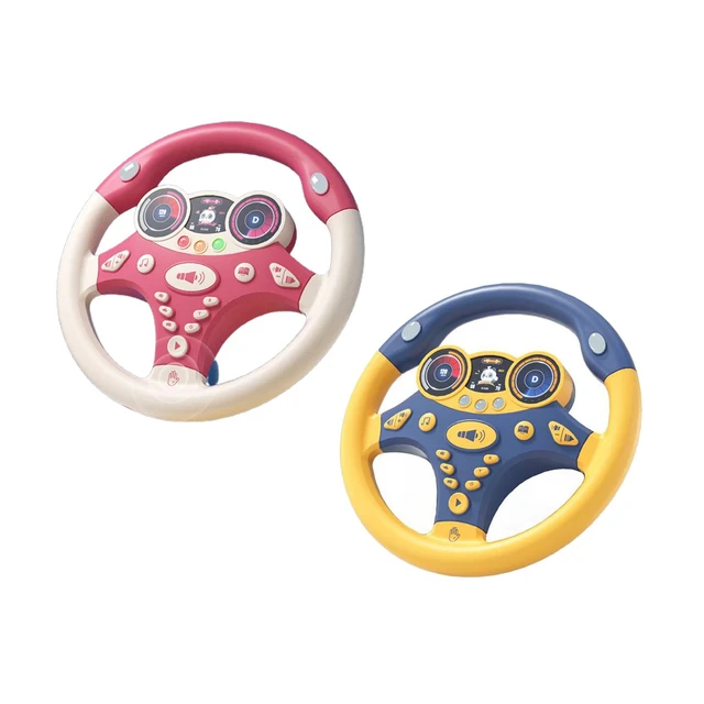 Volant de voiture de simulation électrique pour bébé, jouet vocal copilote,  lumière et musique, fixation par ventouse, jeu pour enfants - AliExpress