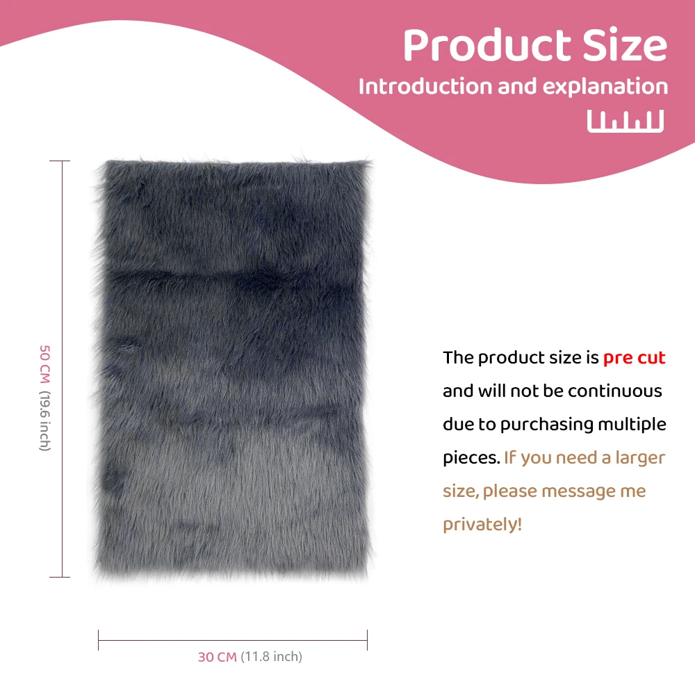 Luxurious Faux Fur Fabric - Medium Thickness, 2.5cm Long Pile, 30x50cm, Ideal for Cosplay and Creative Projects