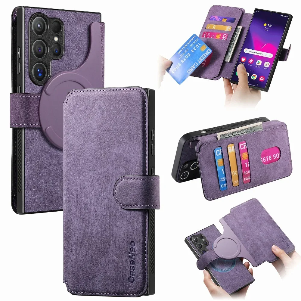 Elegant Magnetic Flip Phone Case with Card Holder Feature