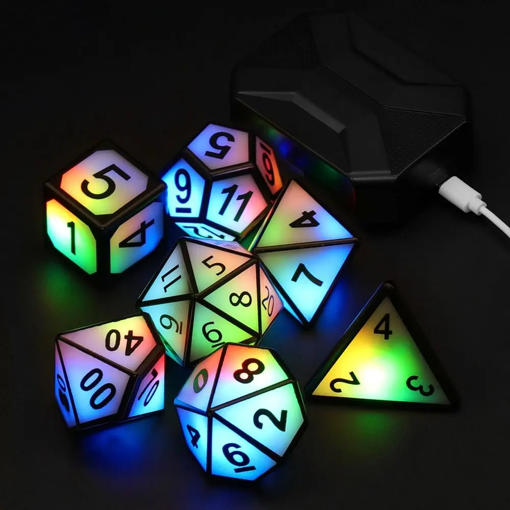 

7pcs Light Up LED Dice Sets for Dungeons And Dragons RPG LED Dice for DND Game Dice Role Playing Dice Glowing Polyhedral Dice
