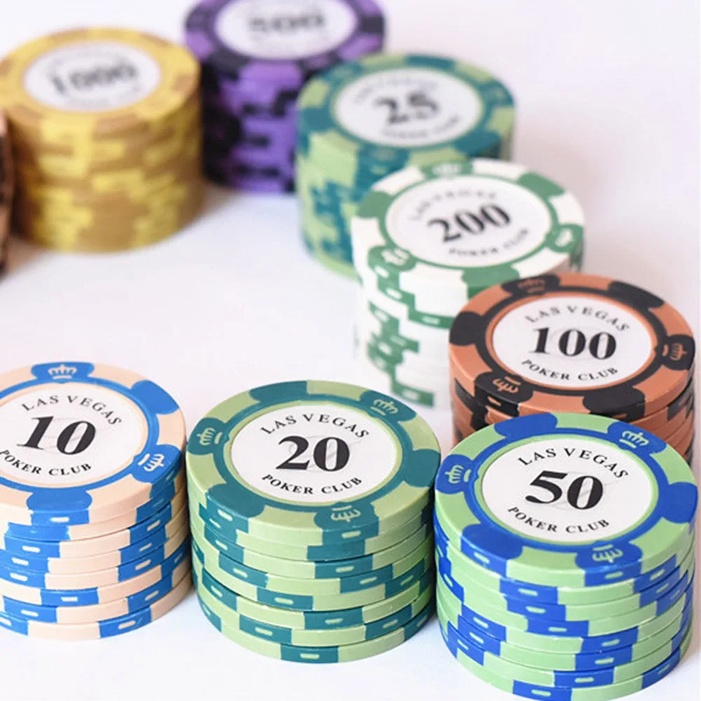 poker chips 1pc clay poker chip multi-denomination chips portable gambling-chips Las-Vegas coin for casinos coin poker chips entertainment