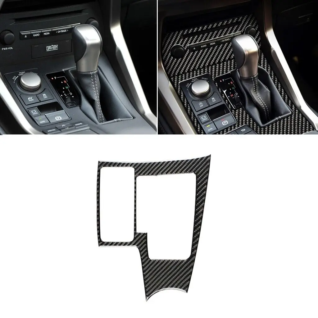 

Carbon Fiber Central Console Gear Shift Panel Cover Trim For Lexus NX200T 300H