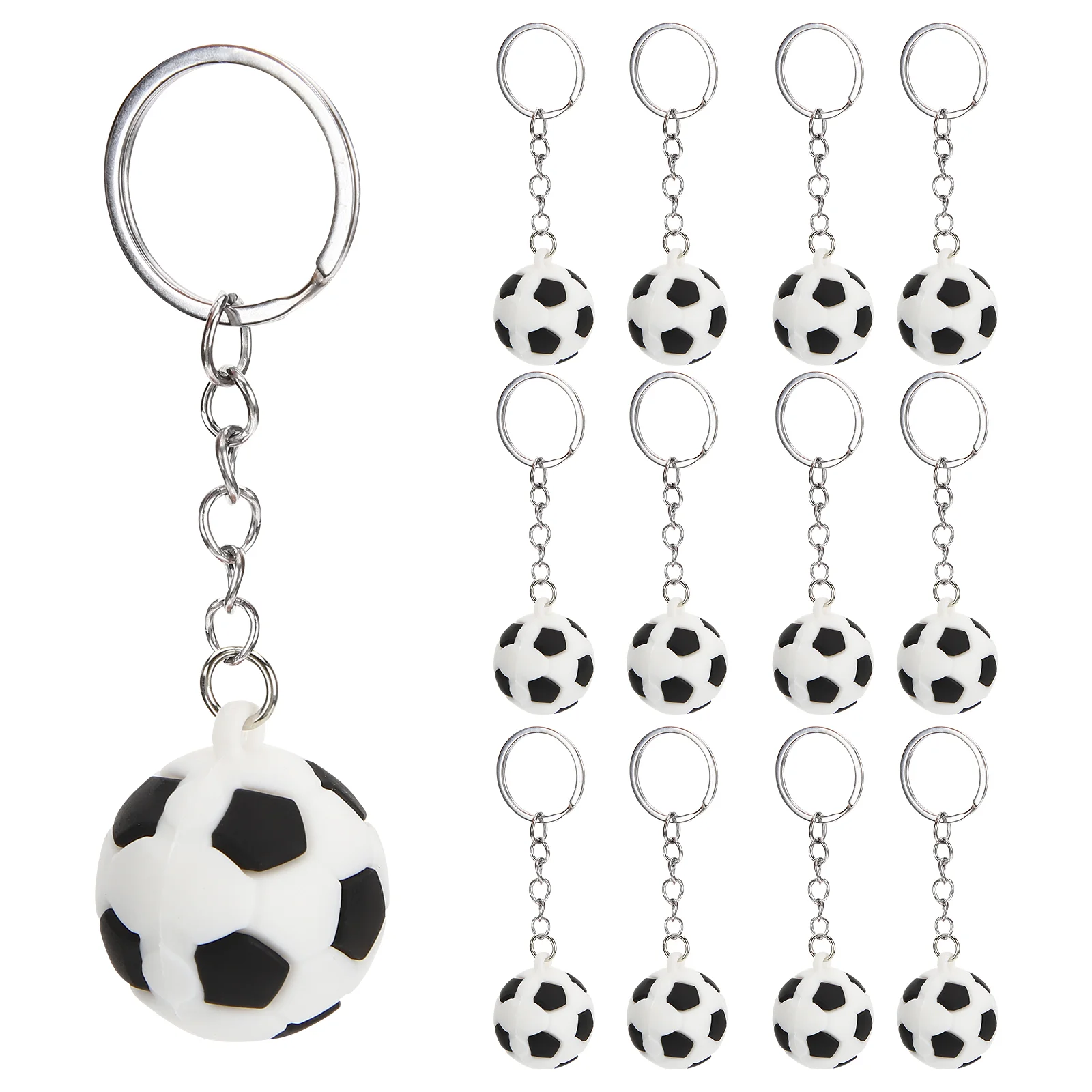 

12 Pcs Football Key Ring Car Chain Keychain The Tote Bag Match Favors Mini Footballs Toys Rings