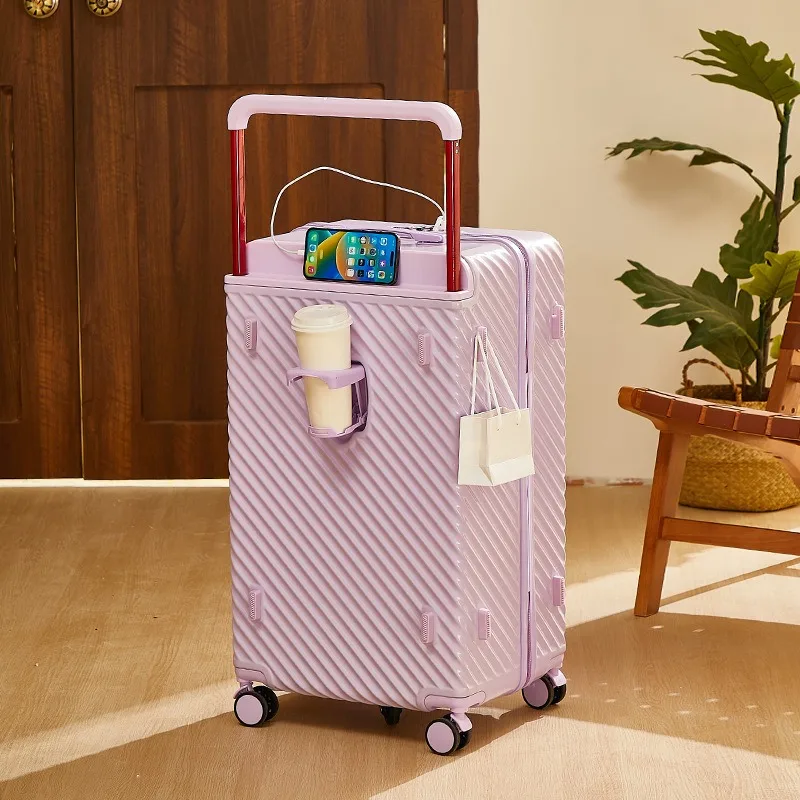 Nueva maleta con ruedas anchas, maleta con ruedas de gran capacidad para mujer, Maleta de viaje con ruedas Universal, fuerte y duradera