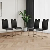 Modern Dining Chairs with Faux Leather Padded Seat Dining Living Room Chairs Upholstered Chair with Chrome Metal Legs Design fo 1