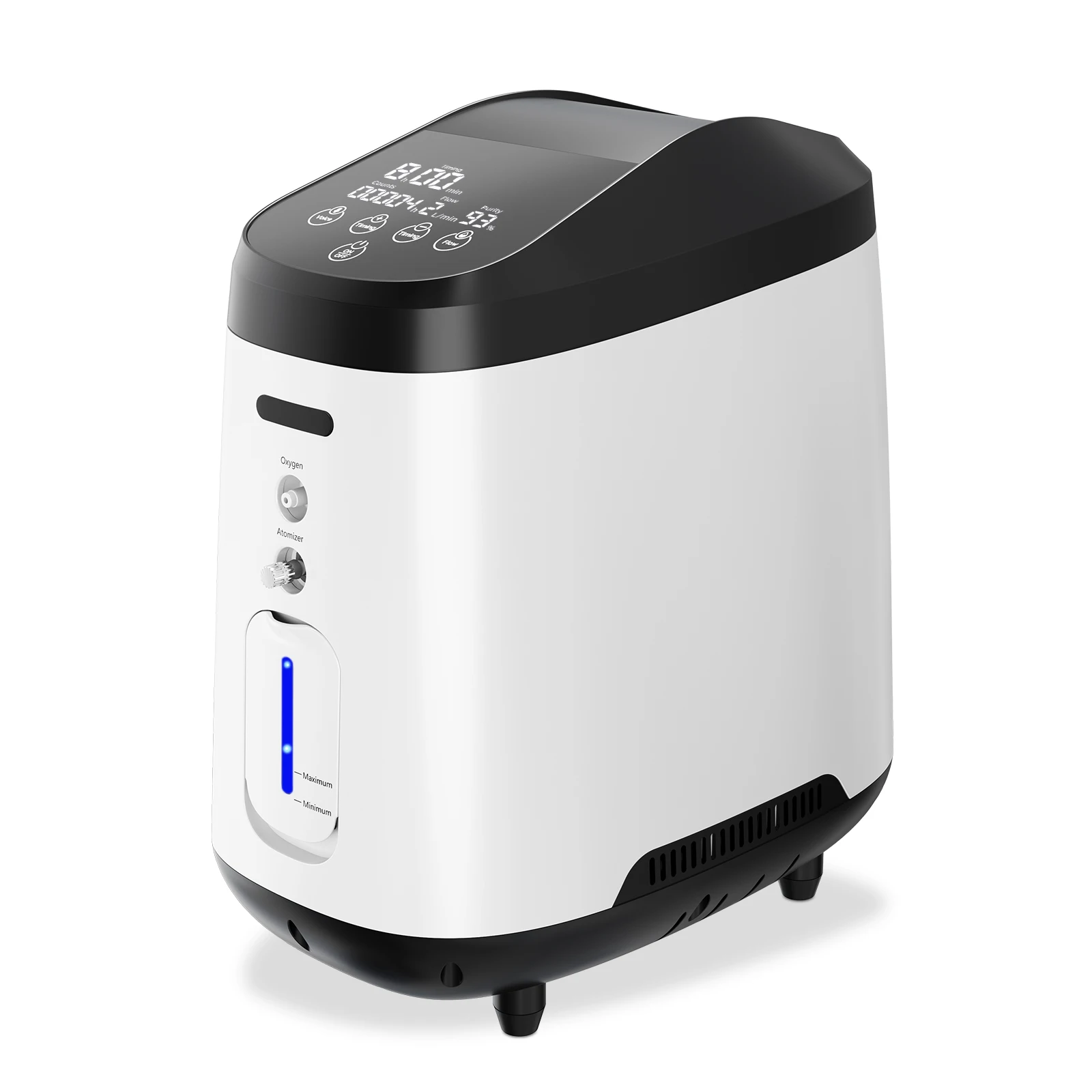 Varon Upgraded 1-8 L/min Adjustable continuous Oxygen Concentrator Nebulizer Portable Home Use 105W Pro