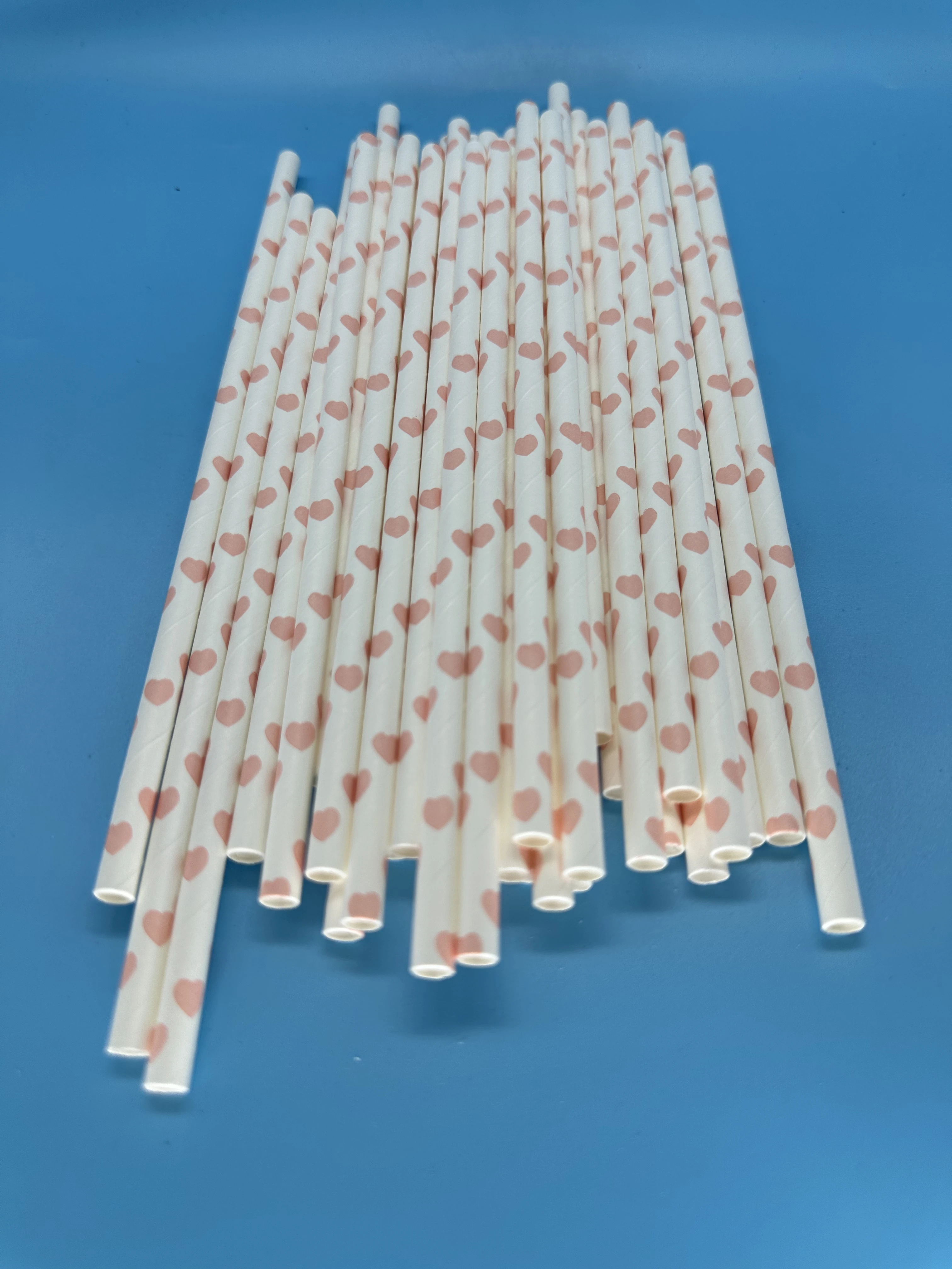 Pink Heart Artist Biodegradable Paper Straw For Canteen,Bar,Hotel,Drinking Straw Hand Making Party Decoration Xmas Deco