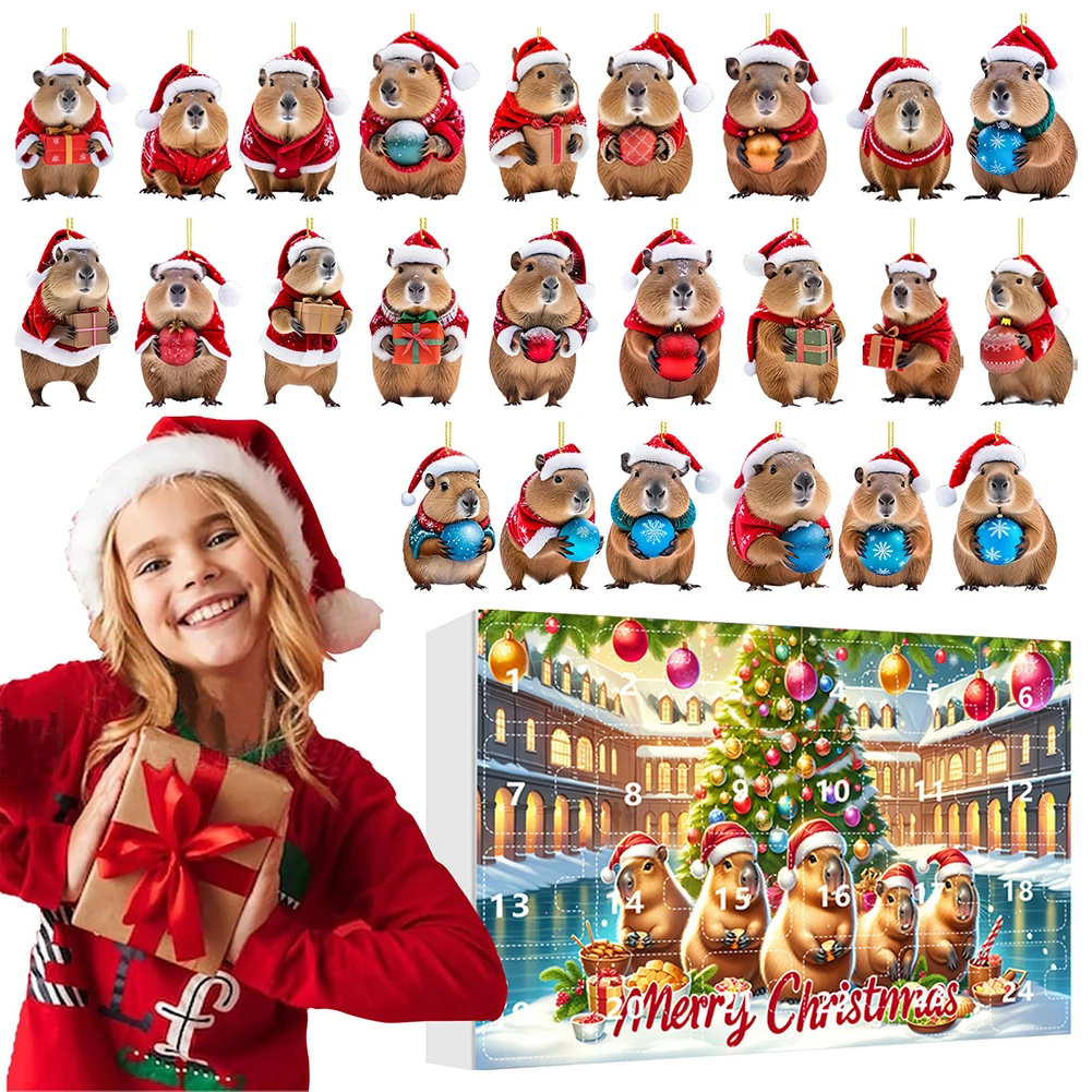 24 Days Advents Calendar Acrylic For Diy Pendants Toys Advents Calendar Care Present Box For Holiday Festival Christmas Gift