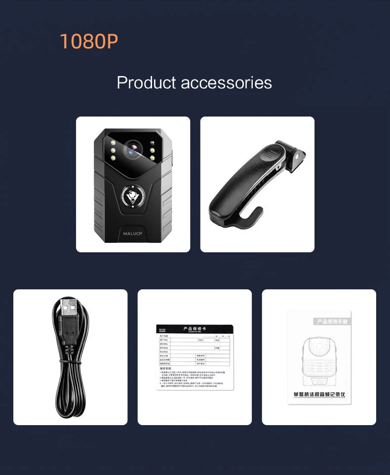 4K 2k AR Piccola fotocamera digitale per il corpo Impermeabile 1080P Cam Visione notturna a infrarossi Video toracico Forze dell'ordine Registratore vocale Bodycam