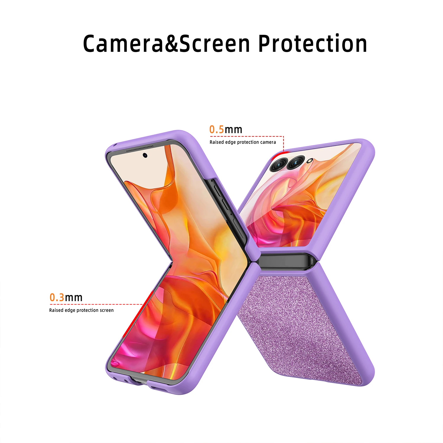 Luxurious Bling Glitter Shockproof Case with Mirror Film