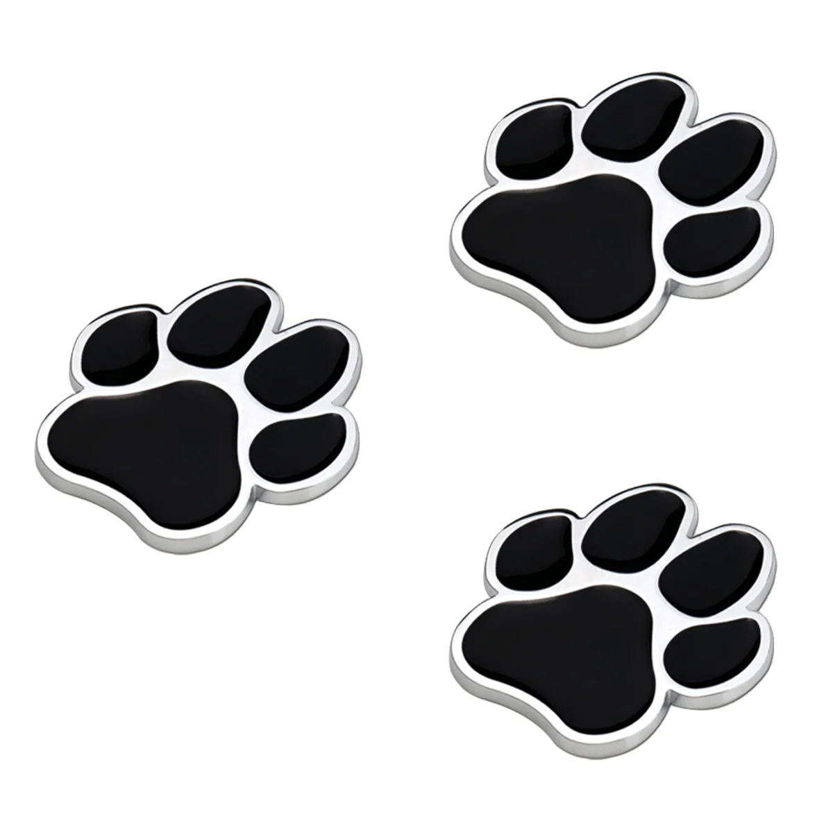 

3pcs 3D Paw Car Decal Zinc Alloy Paw Footprint Sticker Decal Auto Car Emblem Decal for Car Bumper Window Laptops Decoration